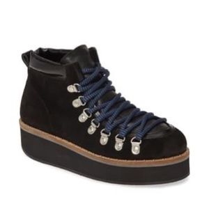 Free People Durango Platform Hiker Bootie Black 39
